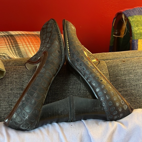 Delman chunk heel brown & black - Picture 3 of 4